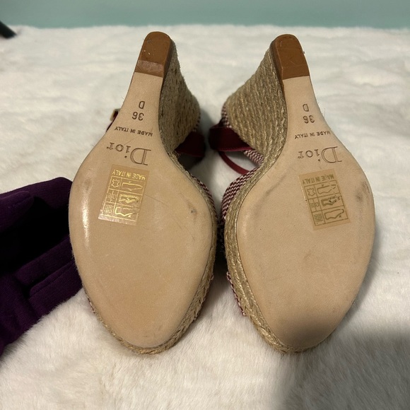 DIOR Wedge Sandals Size 6 US  in excellent condition. Authentic & pre-owned - Picture 6 of 6